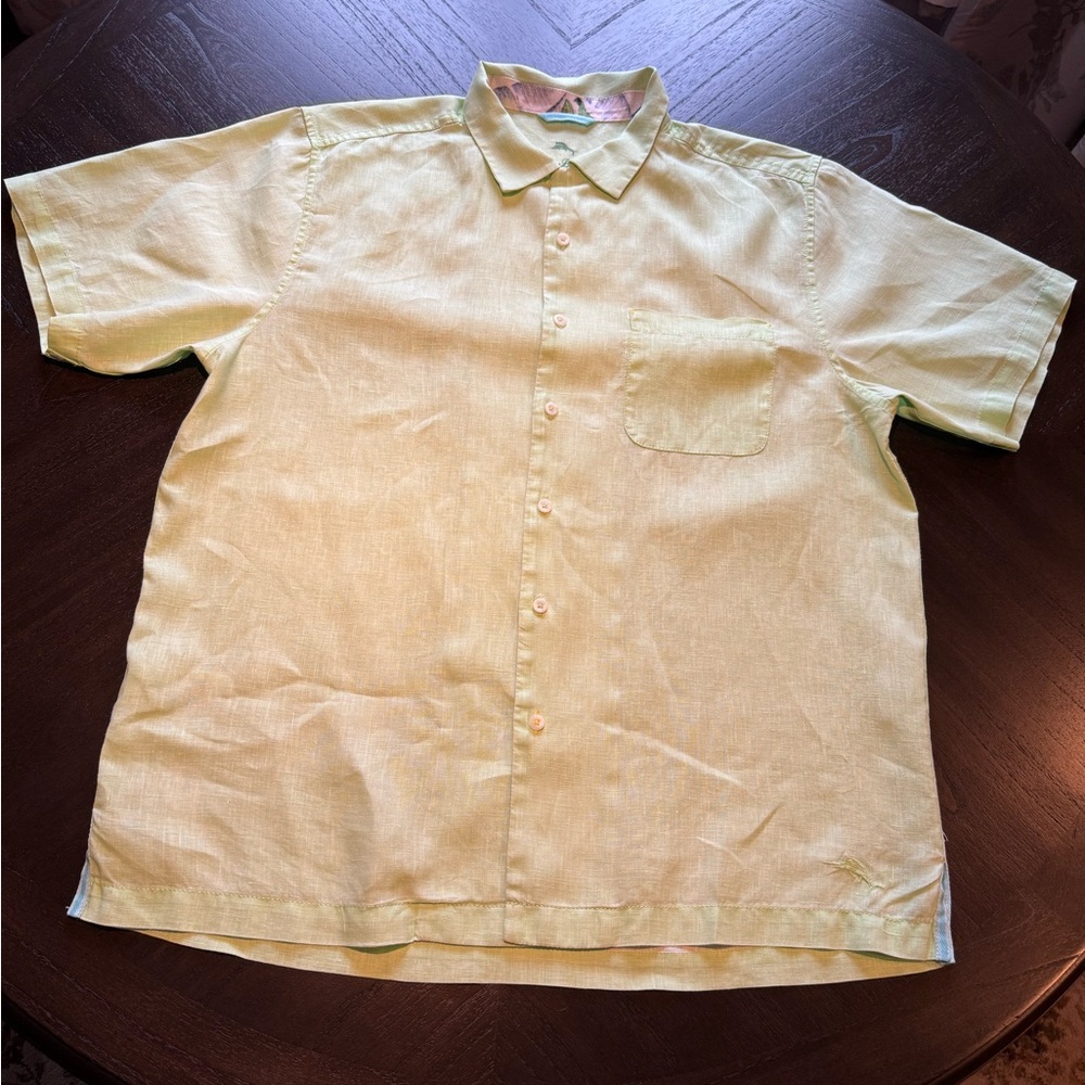 Tommy Bahama, Green, Linen, Casual Button Down Shirt